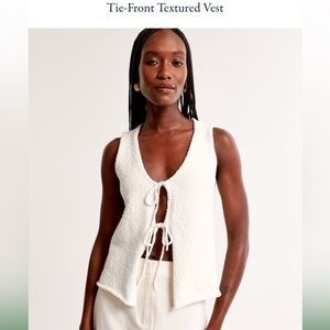 Abercrombie and fitch tie front textured vest